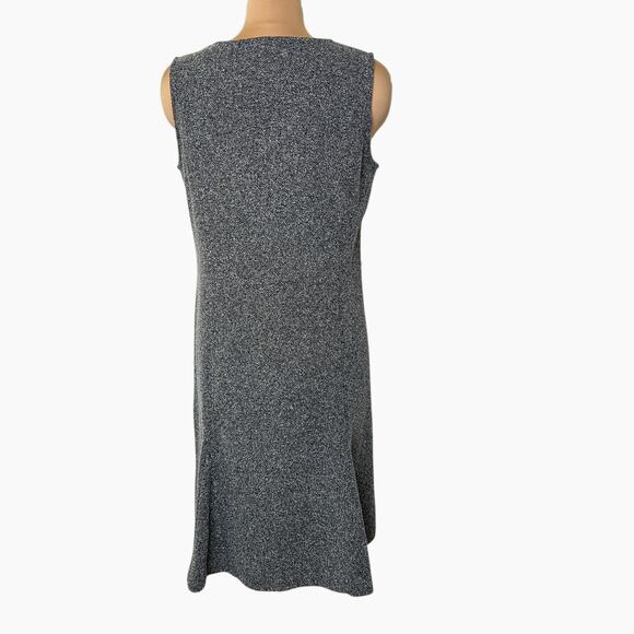 Jones New York Dress Size Large Gray Loop Knit Fabric Sleeveless V Neck No Belt - Picture 2 of 6